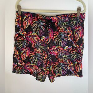 Broken Threads Surf, Tropical Swim Trunks, Sz L black NEW
